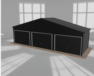 Garaż blaszany 9.5x3m trzystanowiskowy dwuspadowy Czarny