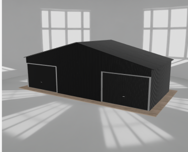Garaż blaszany 9.5x4.5m dwustanowiskowy dwuspadowy Czarny