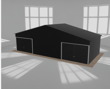 Garaż blaszany 10x4.5m dwustanowiskowy dwuspadowy Czarny