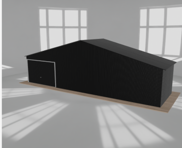 Garaż blaszany 10.5x3m jednostanowiskowy dwuspadowy Czarny