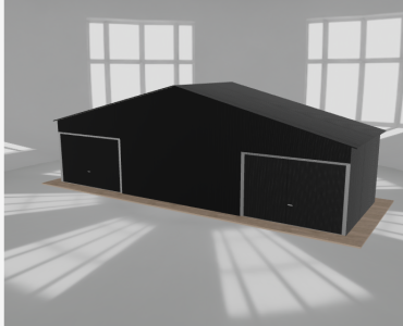 Garaż blaszany 10.5x3.5m dwustanowiskowy dwuspadowy Czarny