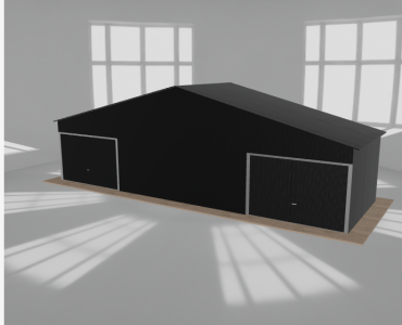 Garaż blaszany 11x3.5m dwustanowiskowy dwuspadowy Czarny
