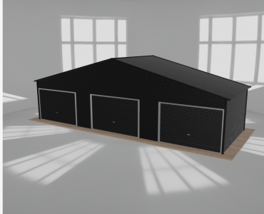 Garaż blaszany 11x4m trzystanowiskowy dwuspadowy Czarny