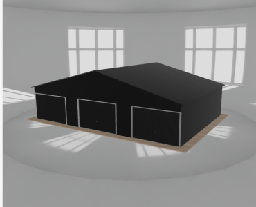 Garaż blaszany 11x8m trzystanowiskowy dwuspadowy Czarny