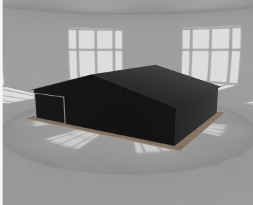 Garaż blaszany 11x8.5m jednostanowiskowy dwuspadowy Czarny