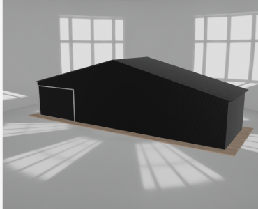 Garaż blaszany 11.5x3.5m jednostanowiskowy dwuspadowy Czarny