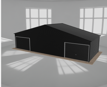 Garaż blaszany 11.5x4.5m dwustanowiskowy dwuspadowy Czarny