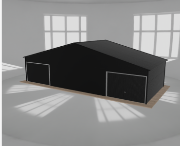 Garaż blaszany 11.5x5m dwustanowiskowy dwuspadowy Czarny