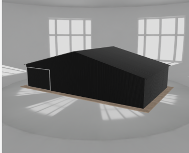 Garaż blaszany 11.5x6.5m jednostanowiskowy dwuspadowy Czarny
