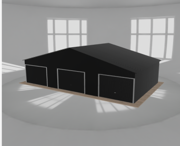 Garaż blaszany 11.5x7m trzystanowiskowy dwuspadowy Czarny