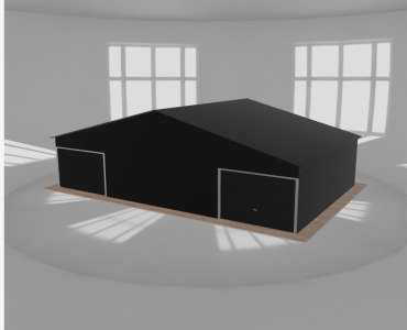 Garaż blaszany 11.5x7.5m dwustanowiskowy dwuspadowy Czarny