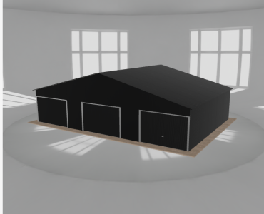 Garaż blaszany 11.5x8m trzystanowiskowy dwuspadowy Czarny