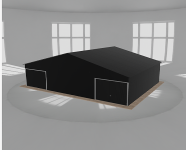Garaż blaszany 11.5x9m dwustanowiskowy dwuspadowy Czarny