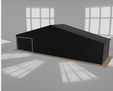 Garaż blaszany 12x3m jednostanowiskowy dwuspadowy Czarny