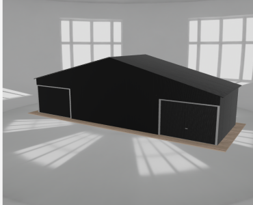 Garaż blaszany 12x4m dwustanowiskowy dwuspadowy Czarny
