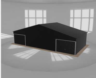 Garaż blaszany 12x6m dwustanowiskowy dwuspadowy Czarny