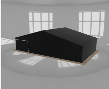 Garaż blaszany 12x7m jednostanowiskowy dwuspadowy Czarny