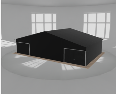 Garaż blaszany 12x7.5m dwustanowiskowy dwuspadowy Czarny