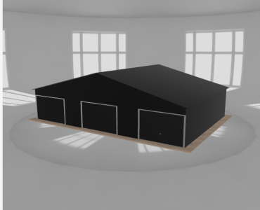 Garaż blaszany 12x8.5m trzystanowiskowy dwuspadowy Czarny