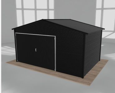 Garaż blaszany 4.5x3m jednostanowiskowy dwuspadowy Czarny