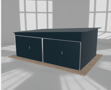 Garaż blaszany 6x4m dwustanowiskowy spad
  w lewo Grafit