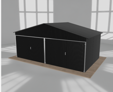 Garaż blaszany 6x3.5m dwustanowiskowy dwuspadowy Czarny