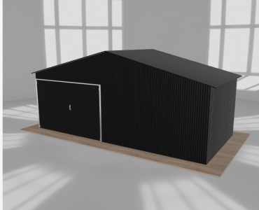 Garaż blaszany 6.5x3m jednostanowiskowy dwuspadowy Czarny