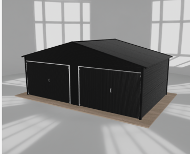 Garaż blaszany 6.5x4m dwustanowiskowy dwuspadowy Czarny