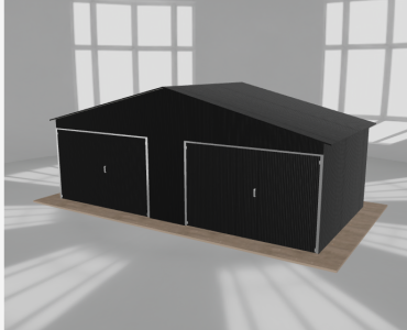 Garaż blaszany 7x3.5m dwustanowiskowy dwuspadowy Czarny