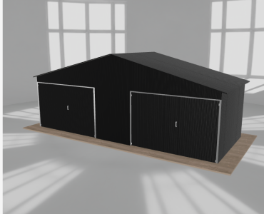 Garaż blaszany 7.5x3m dwustanowiskowy dwuspadowy Czarny