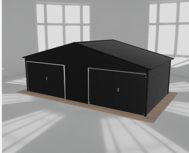 Garaż blaszany 7.5x4m dwustanowiskowy dwuspadowy Czarny