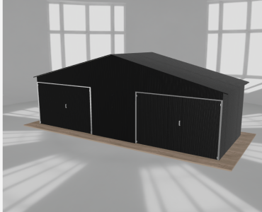 Garaż blaszany 8x3m dwustanowiskowy dwuspadowy Czarny