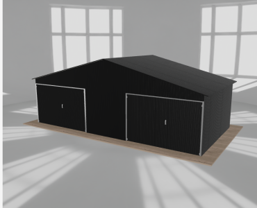 Garaż blaszany 8x4m dwustanowiskowy dwuspadowy Czarny