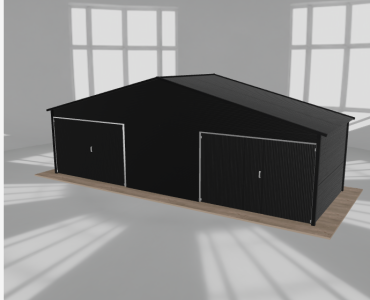 Garaż blaszany 8.5x3m dwustanowiskowy dwuspadowy Czarny