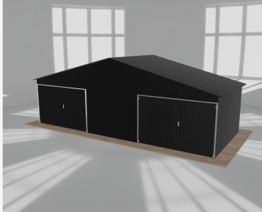 Garaż blaszany 8.5x3.5m dwustanowiskowy dwuspadowy Czarny