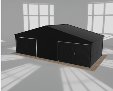 Garaż blaszany 8.5x4m dwustanowiskowy dwuspadowy Czarny