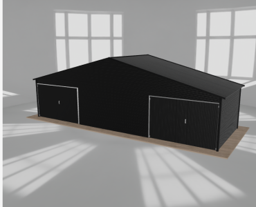 Garaż blaszany 10x3.5m dwustanowiskowy dwuspadowy Czarny