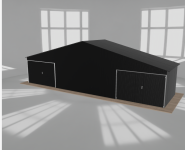 Garaż blaszany 11x3m dwustanowiskowy dwuspadowy Czarny