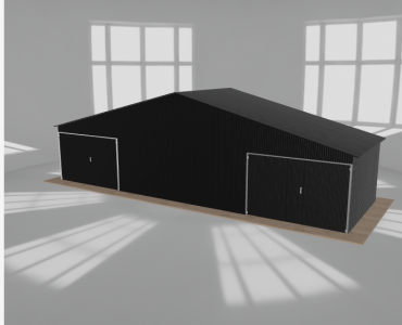 Garaż blaszany 11x3.5m dwustanowiskowy dwuspadowy Czarny