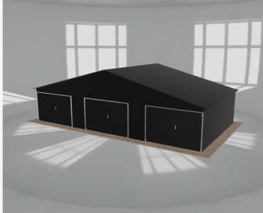 Garaż blaszany 11x6m trzystanowiskowy dwuspadowy Czarny
