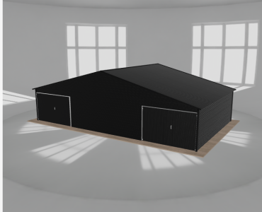 Garaż blaszany 11x6.5m dwustanowiskowy dwuspadowy Czarny
