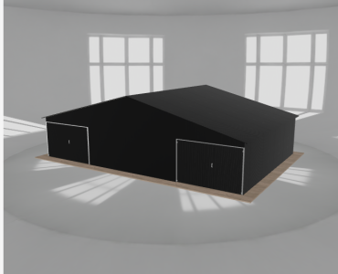Garaż blaszany 11x7.5m dwustanowiskowy dwuspadowy Czarny