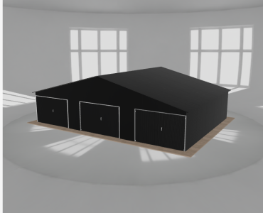 Garaż blaszany 11x8m trzystanowiskowy dwuspadowy Czarny