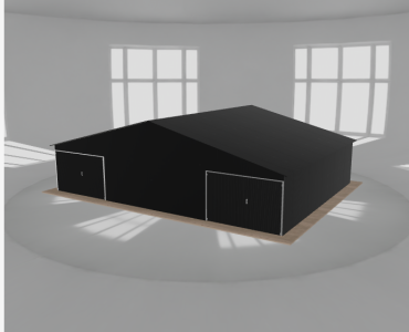 Garaż blaszany 11x8.5m dwustanowiskowy dwuspadowy Czarny