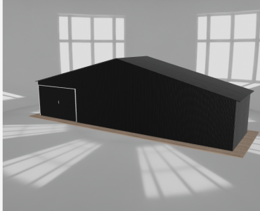 Garaż blaszany 11.5x3m jednostanowiskowy dwuspadowy Czarny