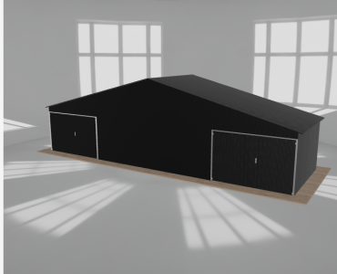 Garaż blaszany 11.5x3.5m dwustanowiskowy dwuspadowy Czarny