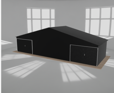 Garaż blaszany 11.5x4m dwustanowiskowy dwuspadowy Czarny