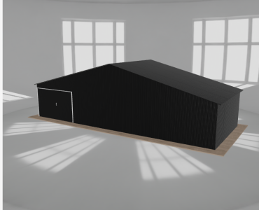 Garaż blaszany 11.5x4.5m jednostanowiskowy dwuspadowy Czarny