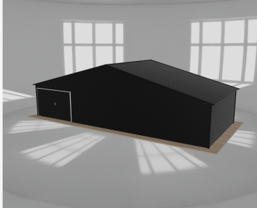Garaż blaszany 11.5x5m jednostanowiskowy dwuspadowy Czarny