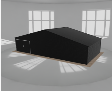 Garaż blaszany 11.5x6m jednostanowiskowy dwuspadowy Czarny